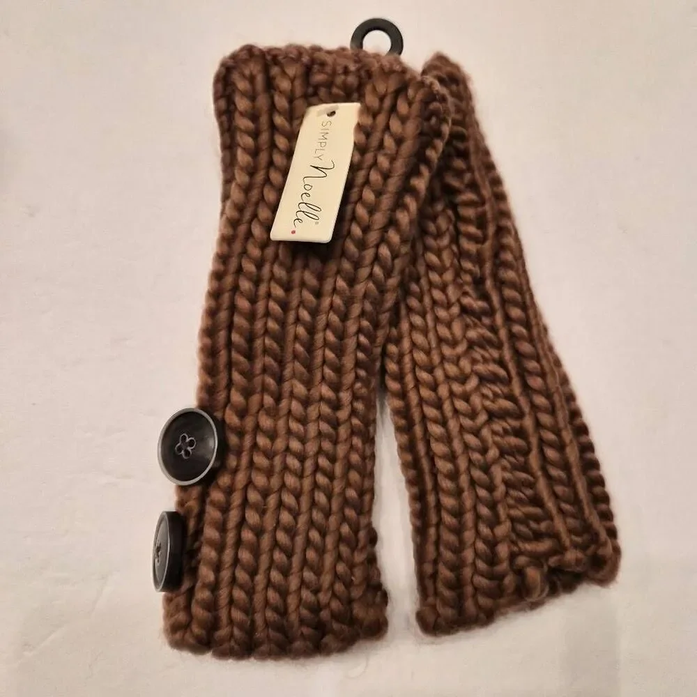 NWT Simply Noelle Carmel Brown Winter Accessory Set w/ Beanie, Headband & Wrist